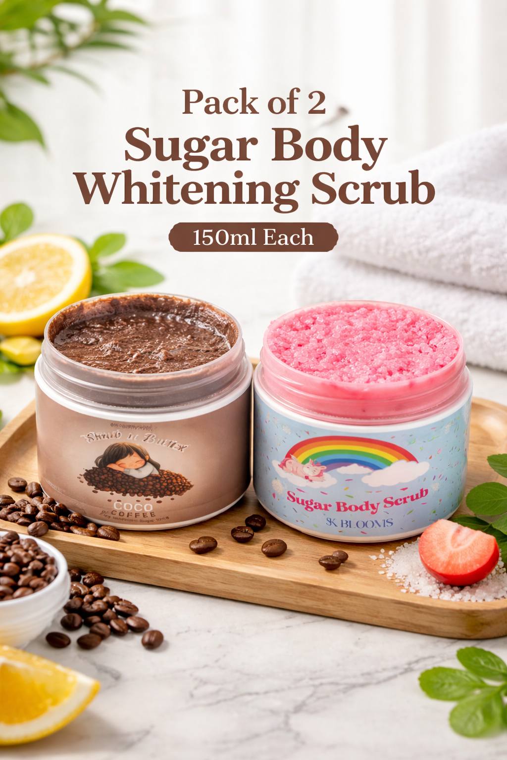 Pack of 2 Sugar Exfoliating Body Scrub – Glow Boost Formula