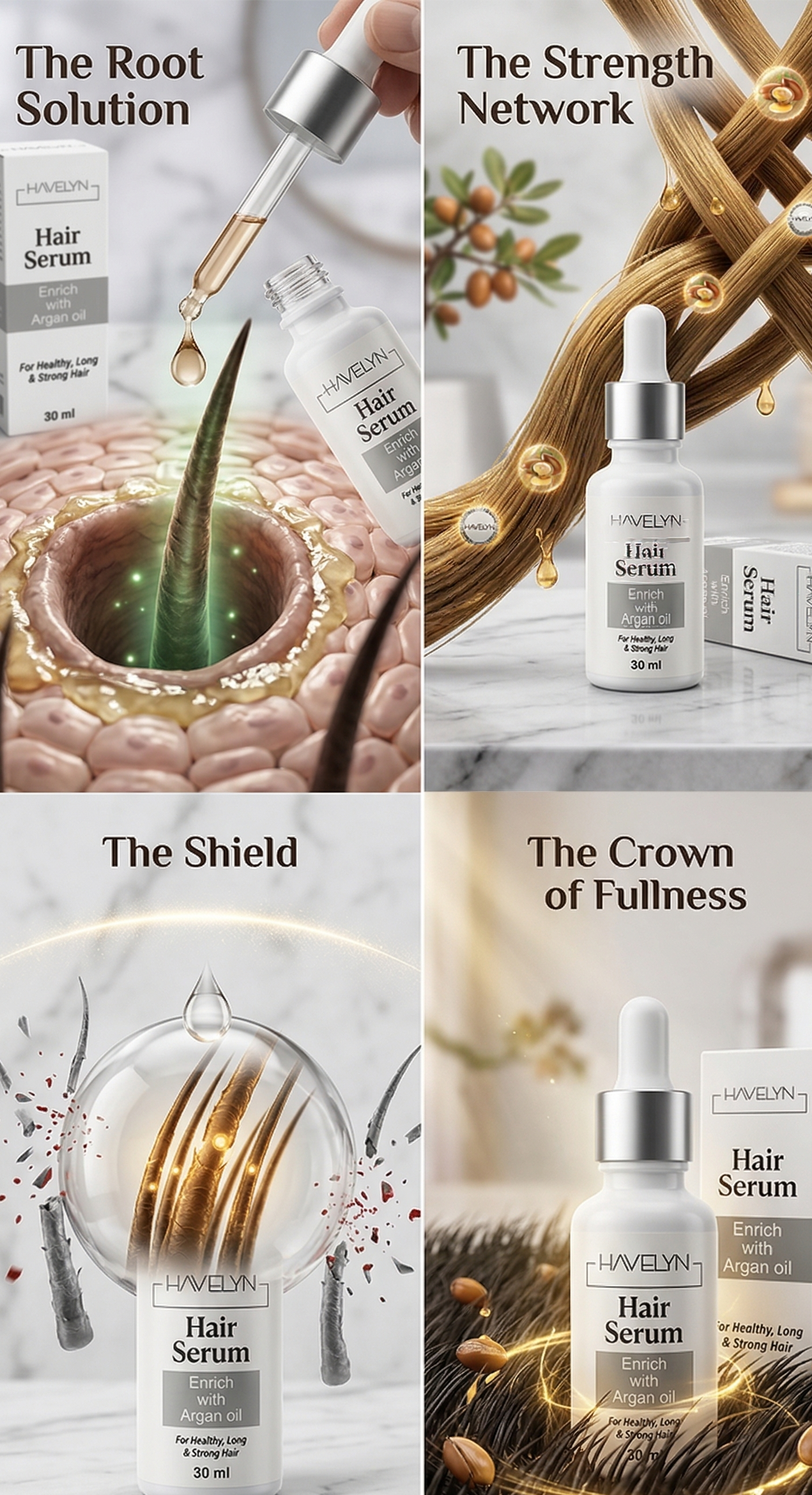HAVELYN Hair Growth Serum with Argan Oil β Anti Hair Fall | Strong, Long & Shiny Hair Formula