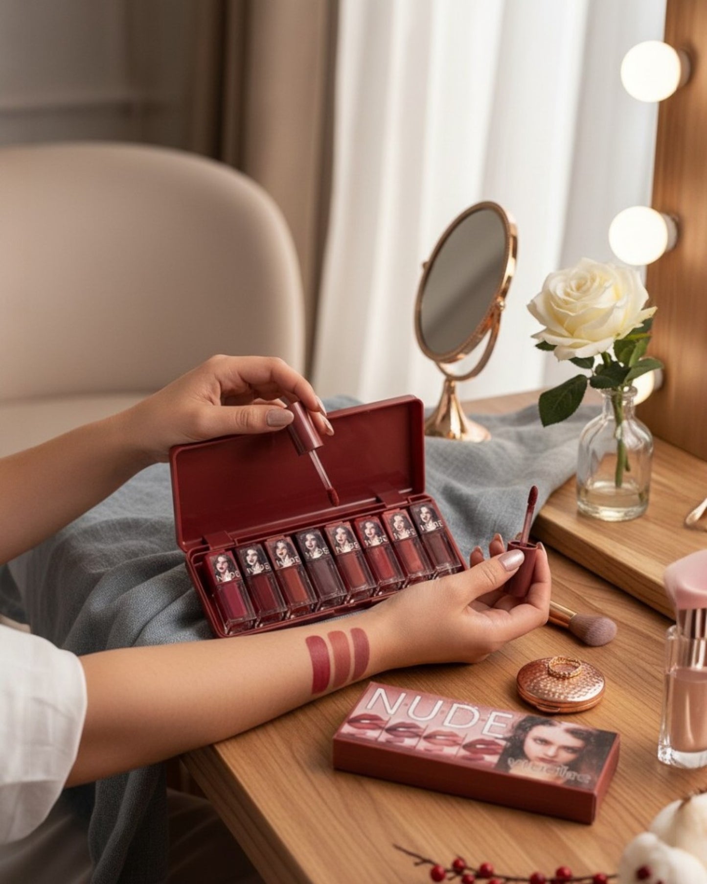 Mocallure Nude Lip Gloss Kit – 8 Matte Shades